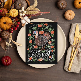 Gobble Gobble Turkey Thanksgiving Feiertagspostkarte