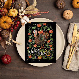 Gobble Gobble Turkey Thanksgiving Folien Feiertagspostkarte