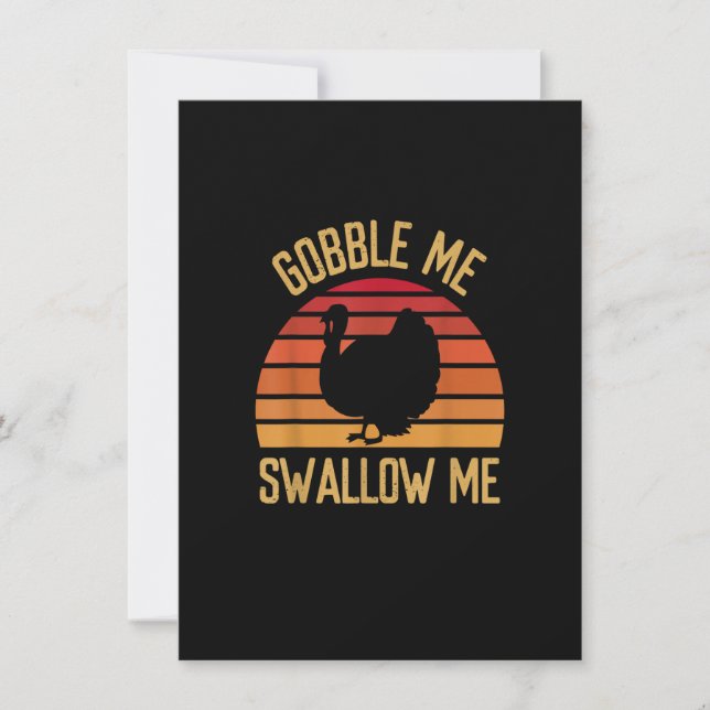Gobble Me Swallow Funny Erntedank Fest Türkei Einladung (Vorderseite)