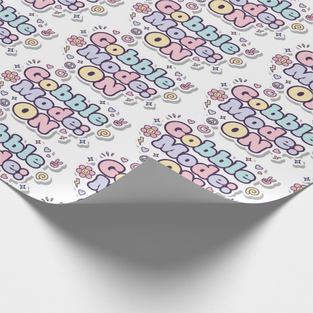 Gobble Mode: ON Festive Wrapping Paper Geschenkpapier (Ecke)