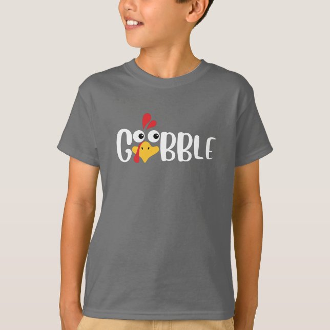 Gobble Thanksgiving Turkey T-Shirt (Vorderseite)