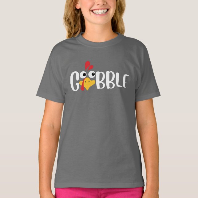 Gobble Thanksgiving Turkey T-Shirt (Vorderseite)