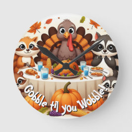 Gobble til we Wobble Runde Wanduhr