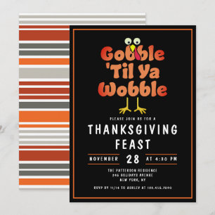 Gobble 'Til Ya Wobble Erntedank Dinner Fest Einladung