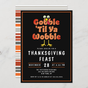 Gobble 'Til Ya Wobble Erntedank Dinner Fest Einladung