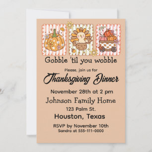 Gobble 'Til You Wobble Erntedank Dinner Einladung