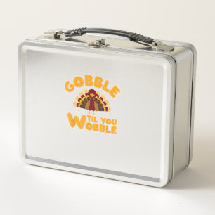 Gobble Til You Wobble Erntedank Türkei Metall Brotdose