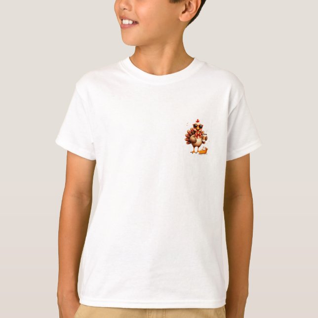 Gobble 'Til You Wobble Retro Thanksgiving T-Shirt (Vorderseite)
