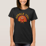 Gobble Tov Thanksgivukkah Türkei Shirt<br><div class="desc">Feiern Sie Thanksgivukkah 2013 mit diesem klassischen Gobble Tov T - Shirt! Mit einem lustigen, gelben, orangen und braunen Cartoon Truthahn mit Yamaka und einem Star of David Halskette. Ein Hanukkah-Erntedank wird für weitere 77.000 Jahre nicht stattfinden! Nehmen Sie sich dieses tolle Keepake-Shirt für diese einmalige Feier. *Erleben Sie Hanukkah...</div>