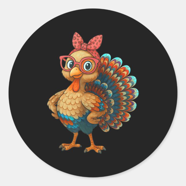 Gobble Turkey Day Happy Thanksgiving For Toddlers  Runder Aufkleber (Vorderseite)