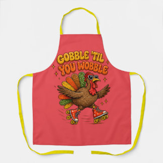Gobble Wobble Rollschuhlauf Truthahn Erntedankfest Schürze