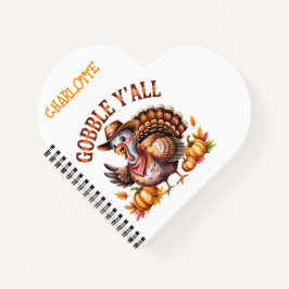Gobbley'all westlicher Erntedankfest-Style  Notizbuch