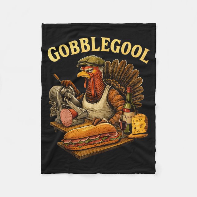 Gobbol Truthahn Erntedankfest  Fleecedecke (Vorderseite)