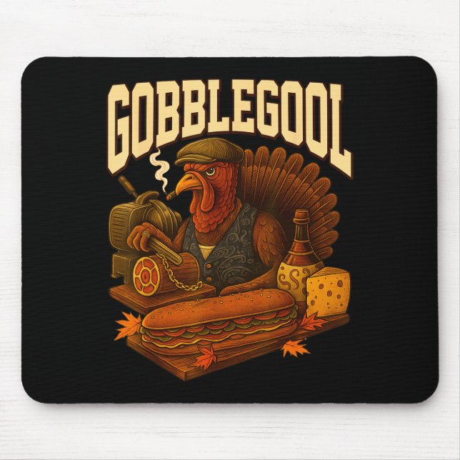 Gobbol Truthahn Gobble Gool Erntedankfest Retro  Mousepad (Vorne)