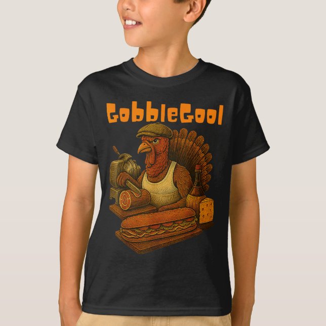 Gobbol Turkey Day Thanksgiving Funny Gobble Thankf T-Shirt (Vorderseite)