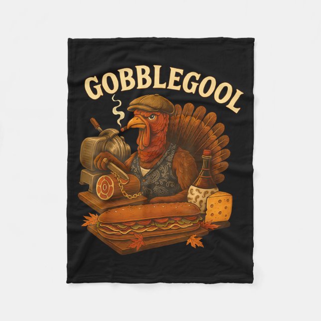 Gobbol Turkey Thanksgiving  Fleecedecke (Vorderseite)
