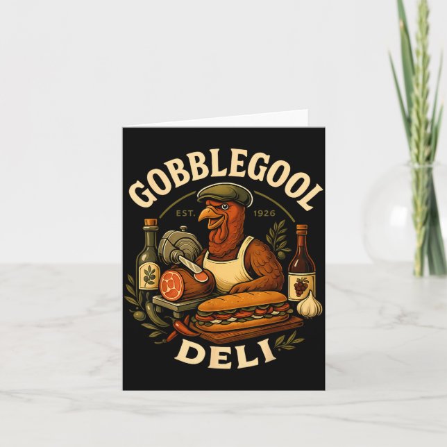 Gobbol Turkey Thanksgiving Italian Turkey Chef  Karte (Vorderseite)