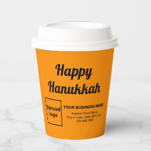 Gobelet en papier couleur orange Hanukkah Entrepri
