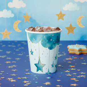 Gobelet en papier étoiles bleues suspendues