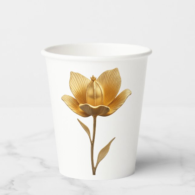 Gobelet en papier Fleur Dorée (Recto)