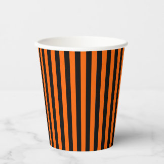 Gobelet en papier Halloween Rayures Noir Orange