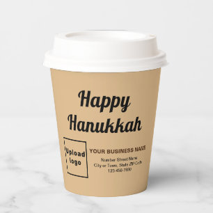 Gobelet en papier marron clair pour Hanukkah d'aff