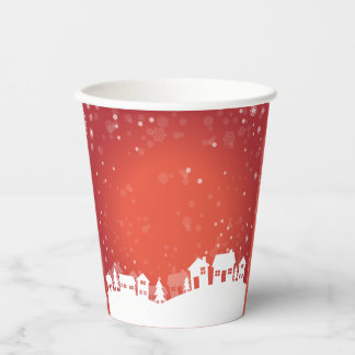 Gobelet en papier motif noël rouge