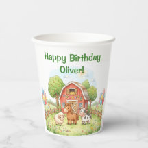 Gobelet en papier pour anniversaire de ferme migno