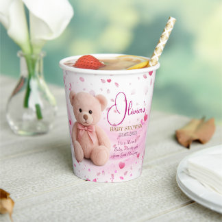 Gobelet en papier pour Baby Shower Ours en Peluche