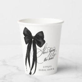 Gobelet en papier pour mariage avec nœud noir