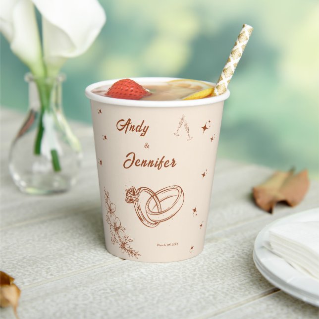 Gobelet en papier pour mariage champêtre café (Insitu)