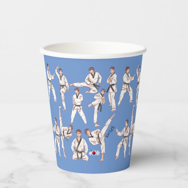 Gobelets En Papier 태 권 도 Taekwondo (Recto)