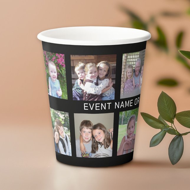 Gobelets En Papier 12 Carré Photo Collage Grille Événement ou Nom de  (Personalized Paper Cups)