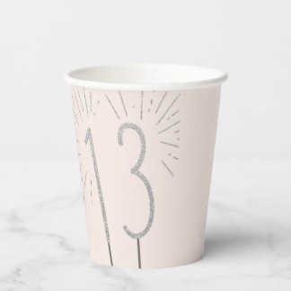 Gobelets En Papier 13e Coupes de papier Sparkler anniversaire