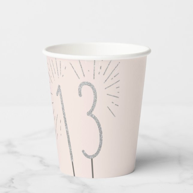 Gobelets En Papier 13e Coupes de papier Sparkler anniversaire (Verso)
