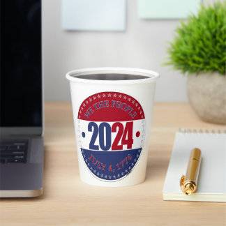 Gobelets En Papier 2024 Rouge et Bleu We The People