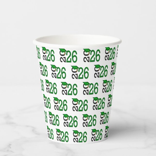 Gobelets En Papier 2026 Graduation Blue and Black (Recto)