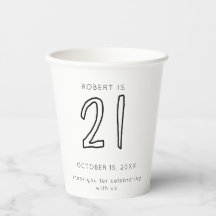 21e anniversaire moderne Hommes minimaliste Simple