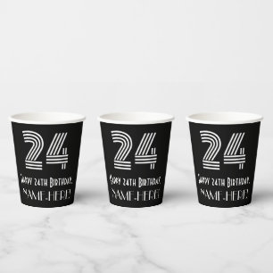 Gobelets En Papier 24e anniversaire — Art Déco Inspiré Look "24"