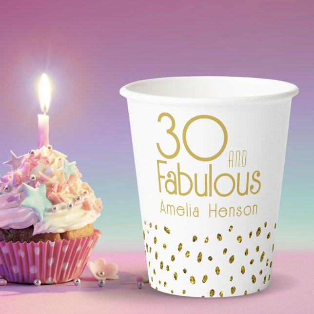 Gobelets En Papier 30 et fabuleux Elegant Gold Parties scintillant 30 (Créateur téléchargé)