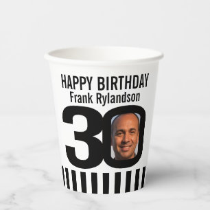 Gobelets En Papier 30e anniversaire coutume deux photo noir blanc