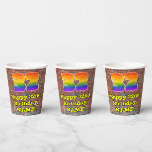 Gobelets En Papier 32e anniversaire : Arc en ciel inspiré par les gra