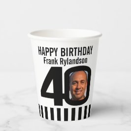 Gobelets En Papier 40e anniversaire coutume deux photo noir blanc