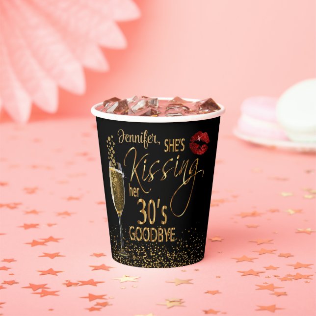 Gobelets En Papier 40e anniversaire - Elle embrasse ses 30's Goodbye (Insitu)