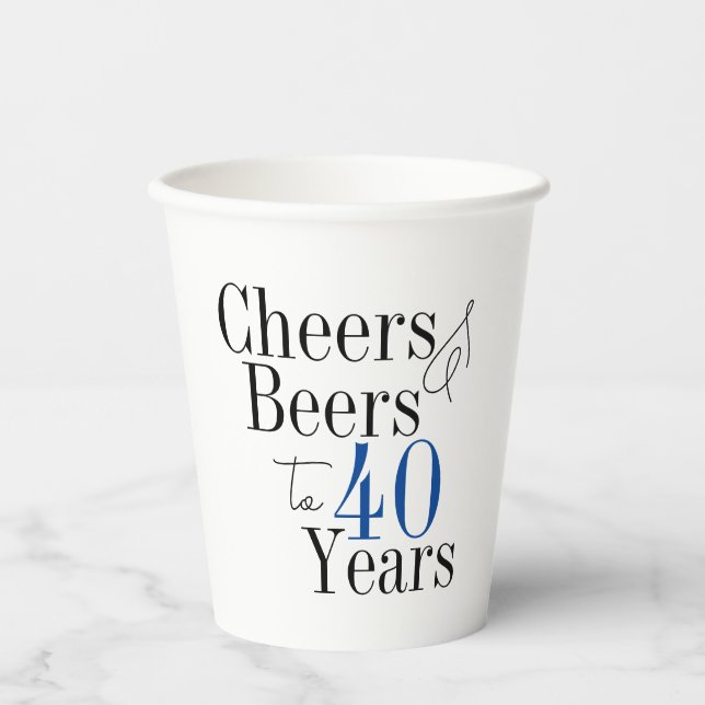 Gobelets En Papier 40e anniversaire Soeurs et bières Fête simple (Recto)