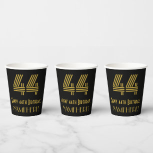 Gobelets En Papier 44e anniversaire : Art Déco Inspiré Look "44" & 