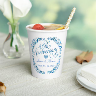 Gobelets En Papier 45e anniversaire du Mariage Sapphire