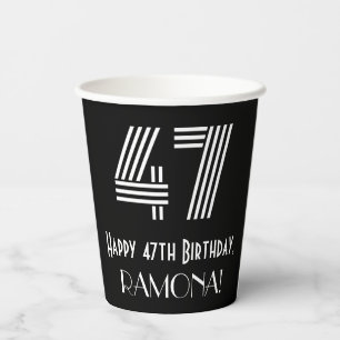 Gobelets En Papier 47ème anniversaire — Art Déco Inspiré Look "47" +