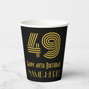 Gobelets En Papier 49e anniversaire : Art Déco Inspiré Look "49" & No