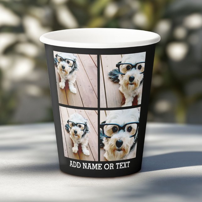 Gobelets En Papier 4 Collage de photos - vous pouvez changer la coule (Personalized Paper Cups)